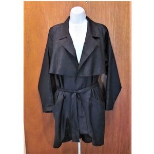 Lightweight trench like, jacket, black , with belt